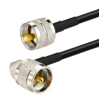 1 Foot Rg58 Pl259 Uhf Male To Uhf Male Angle Pigtail Jumper Rf Coaxial Cable 12" 30cm